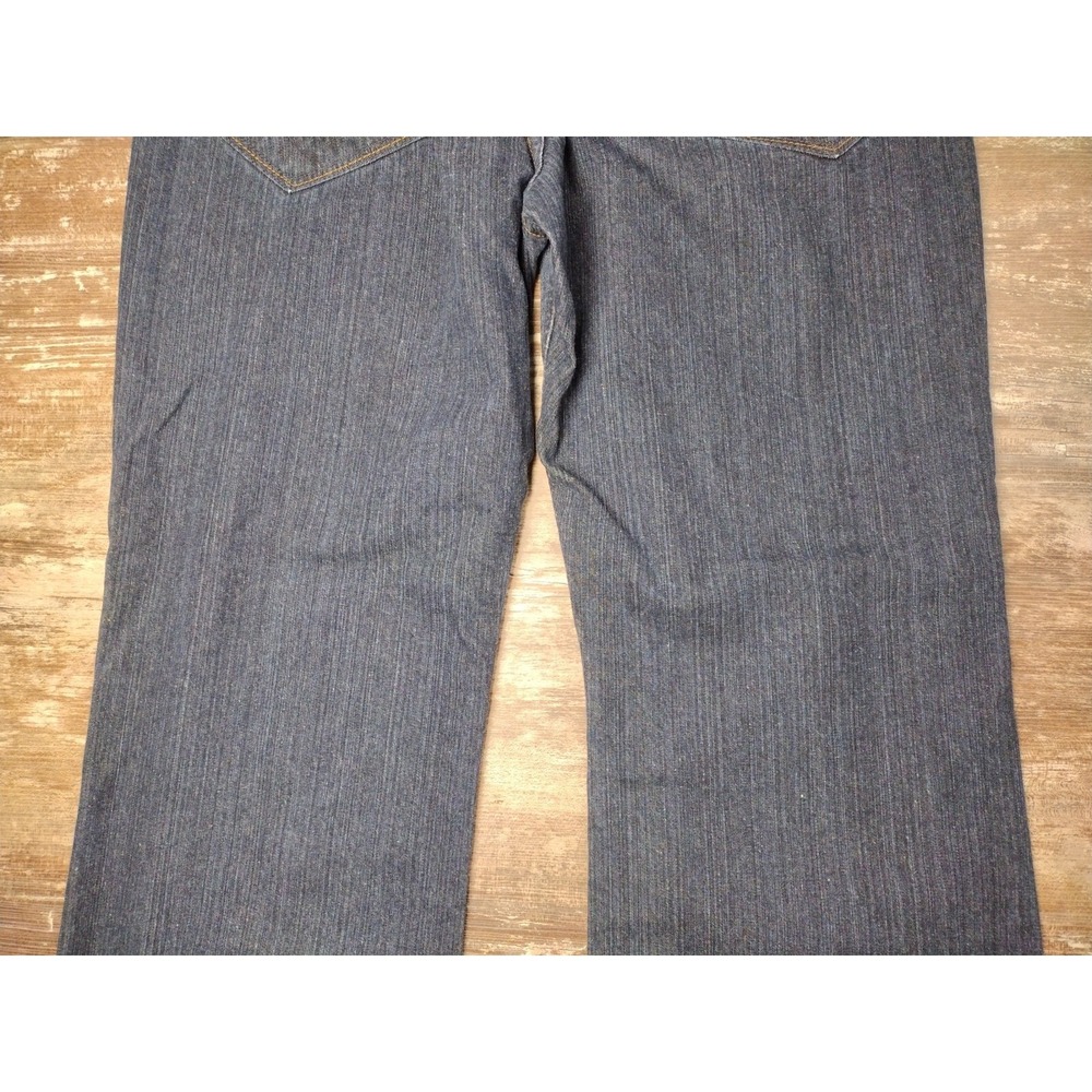Micros Clothing Y2k Baggy Jeans Bootcut Dark Blue Denim Stud Pockets 36x32 90's - Picture 14 of 16